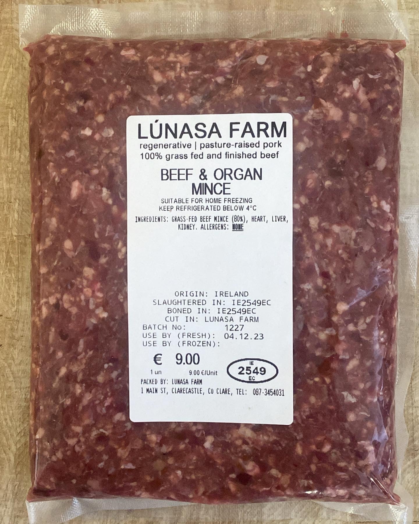 Grass-fed beef & organ mince