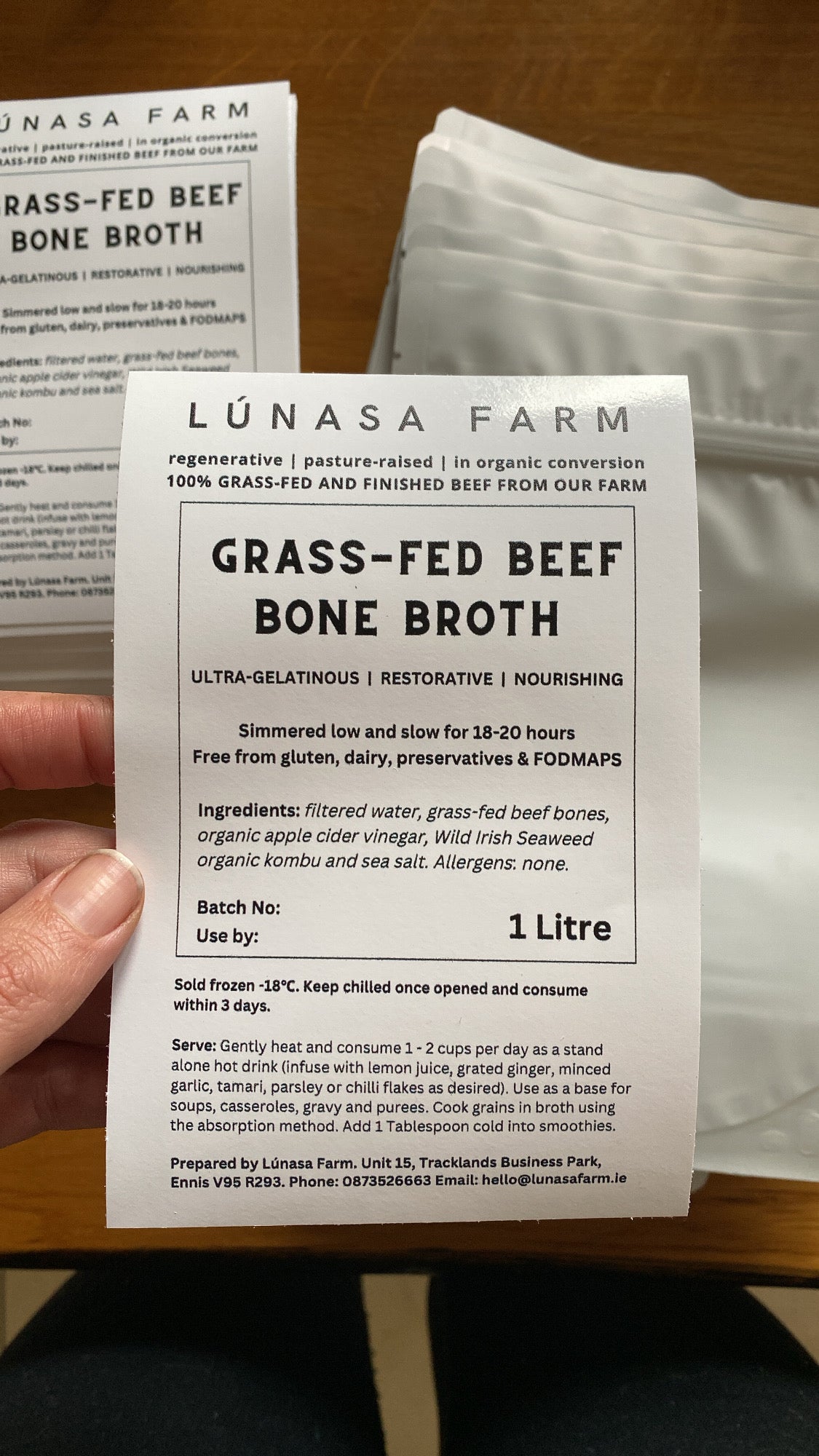 Grass-fed beef bone broth (1L)